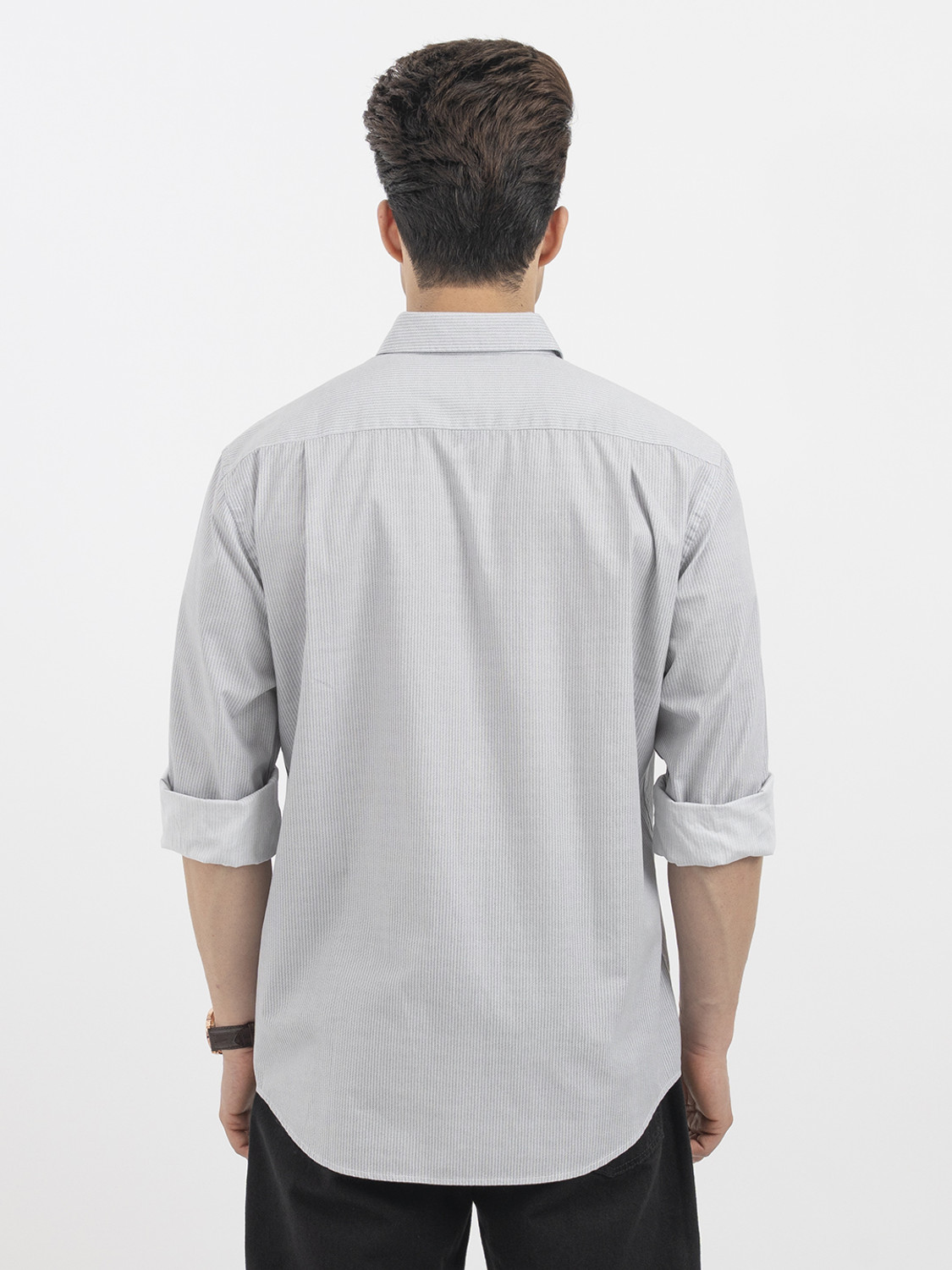 Image of RED TAPE Men Striped Casual Green Shirt