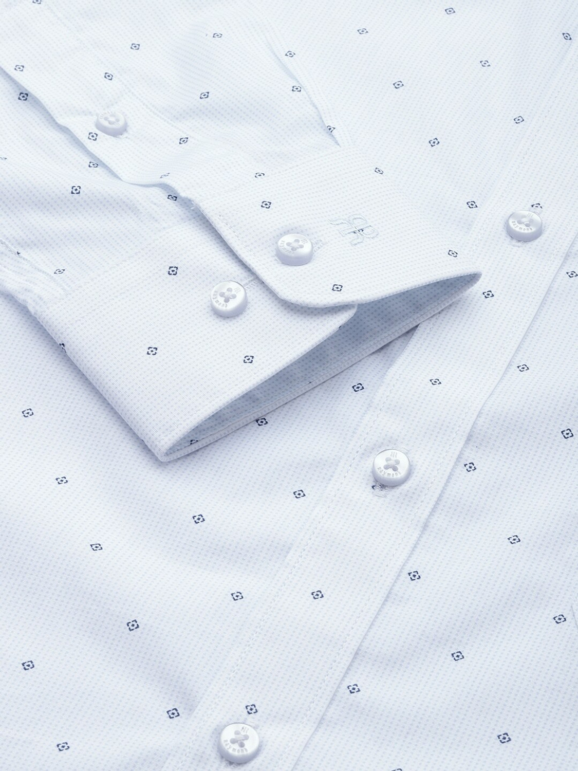 Image of Raymond Men Printed Formal Light Green, Blue Shirt