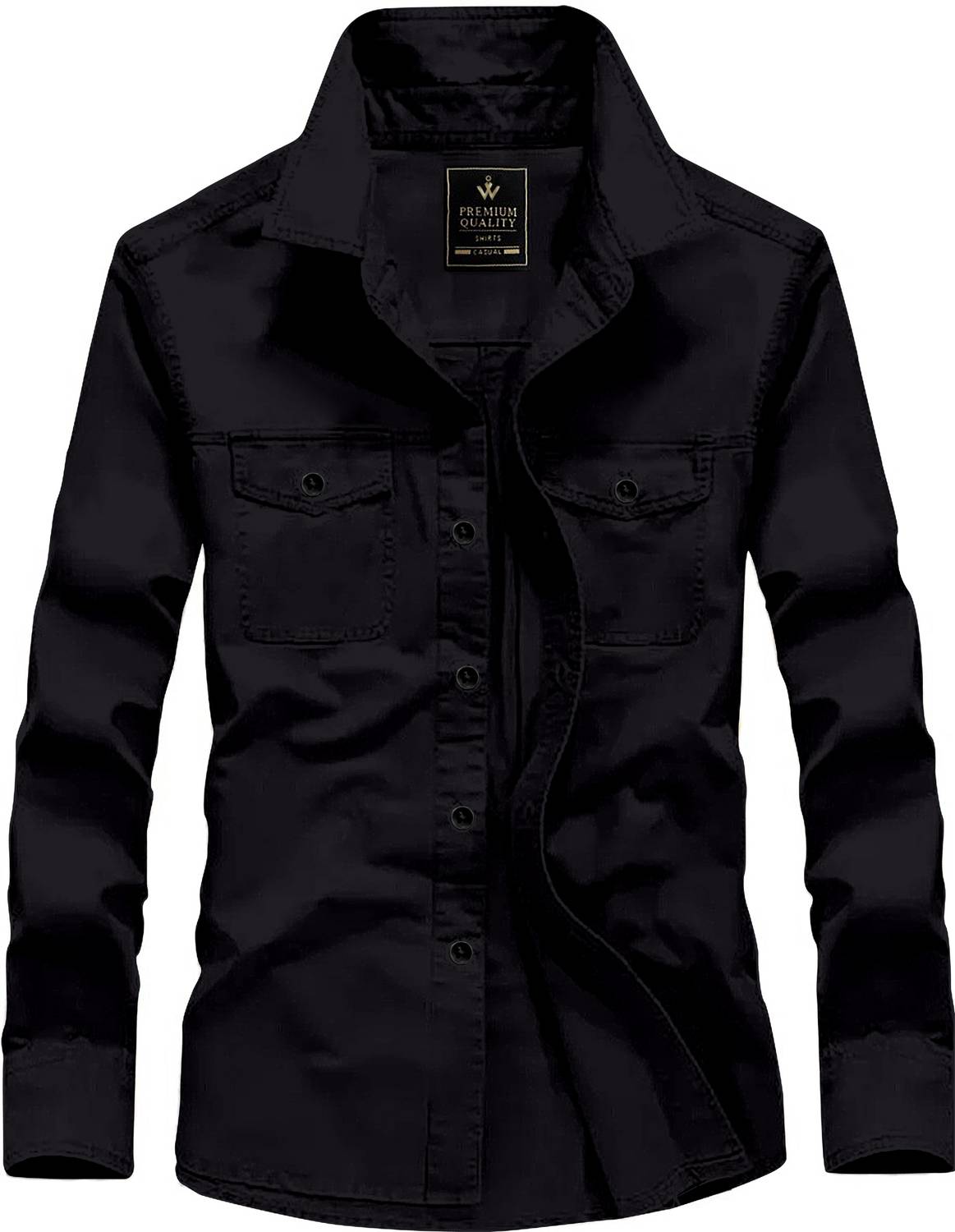WOXEN Men Black Casual Shirt - Image 1