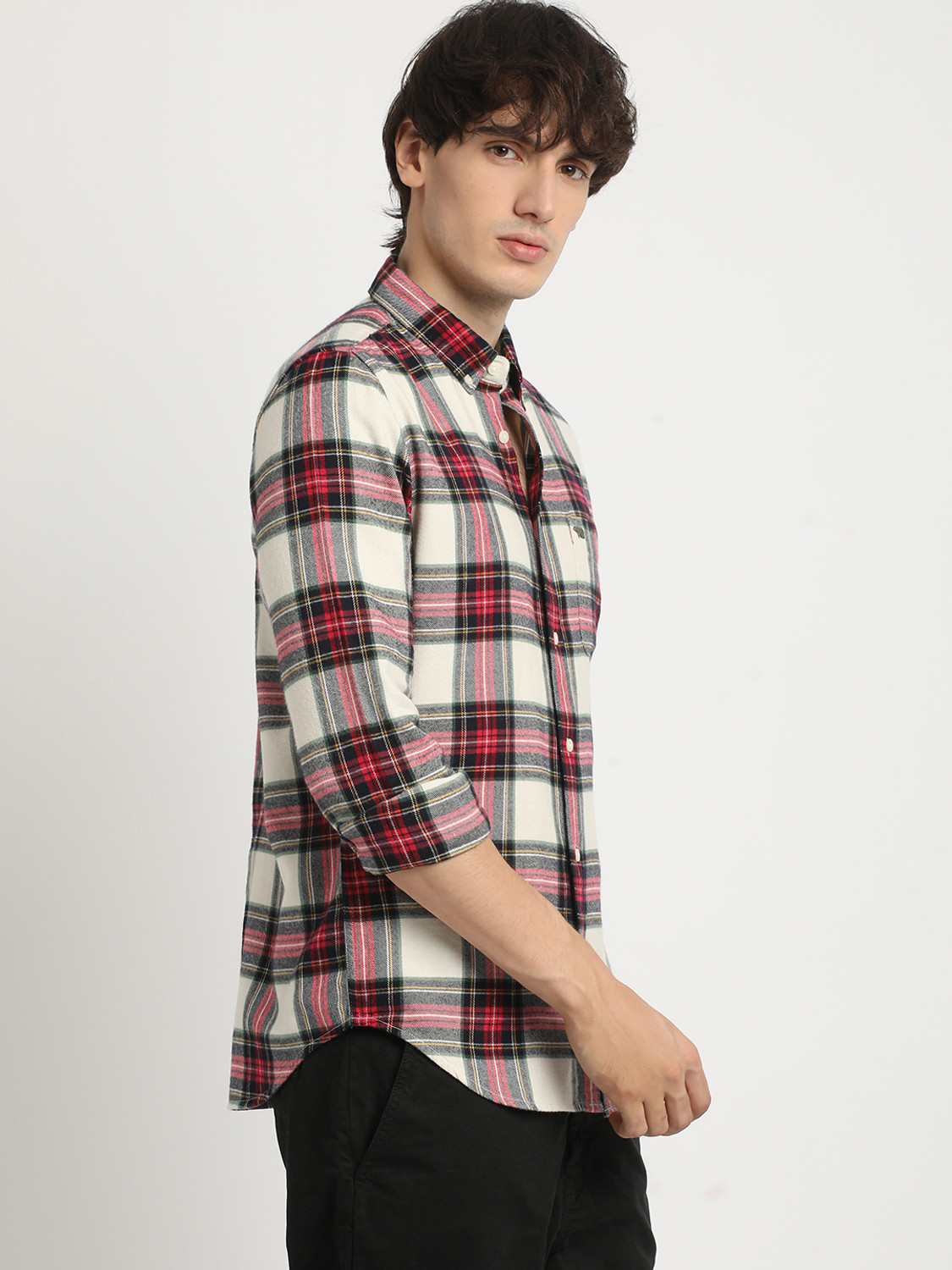 Image of THE BEAR HOUSE Men Checkered Casual Multicolor Shirt