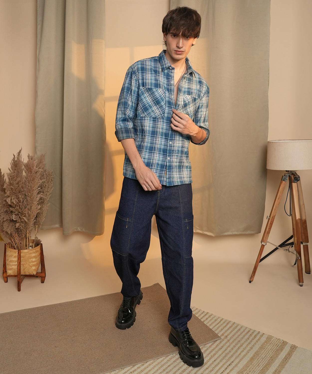 Image of CAHOOT Men Self Design Casual Multicolor Shirt