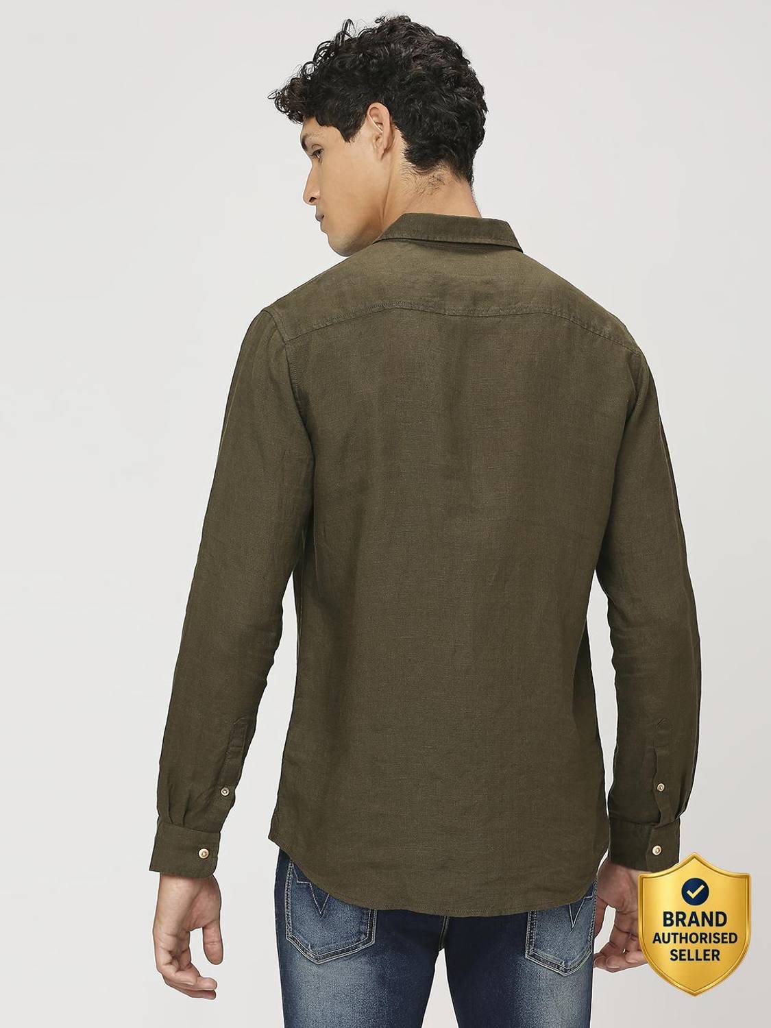 Pepe Jeans Men Solid Casual Green Shirt - Image 1