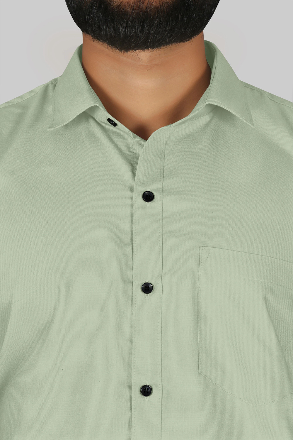 Image of FIBERMILL Men Solid Formal Light Green Shirt