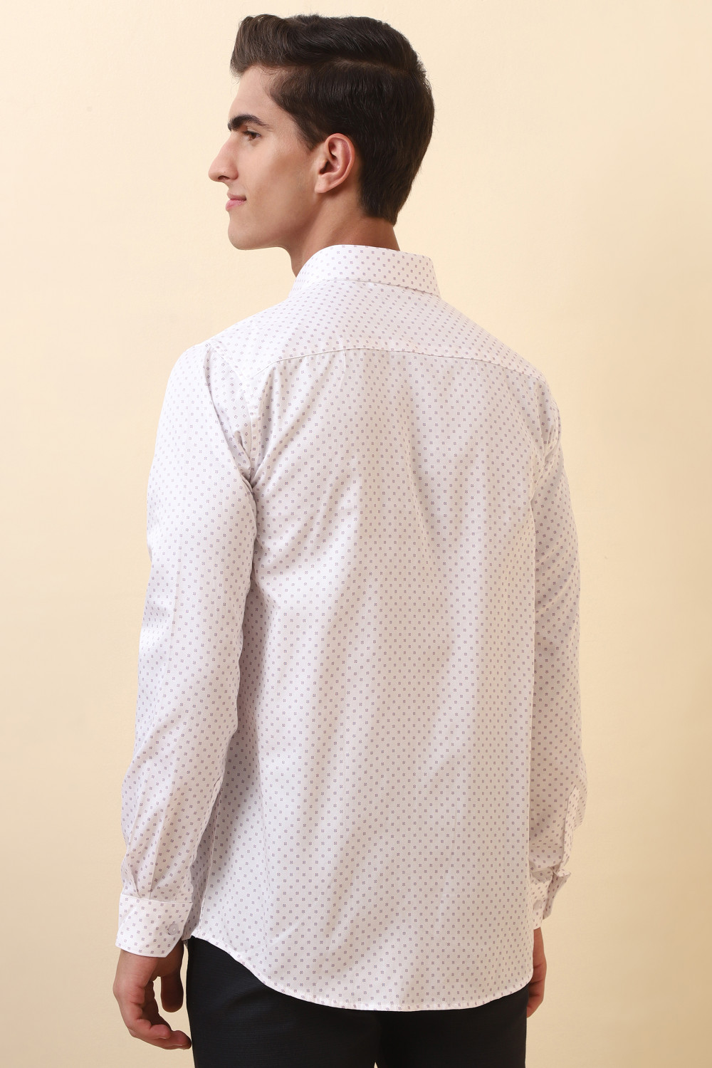 Image of Allen Solly Men Printed Casual White Shirt