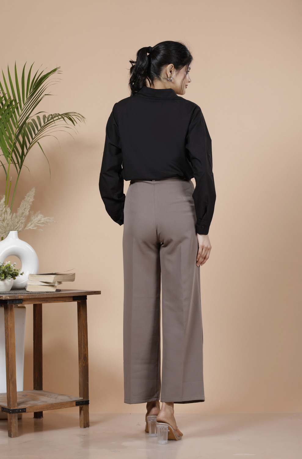 Image of D ATTIRES Women Solid Formal Black Shirt
