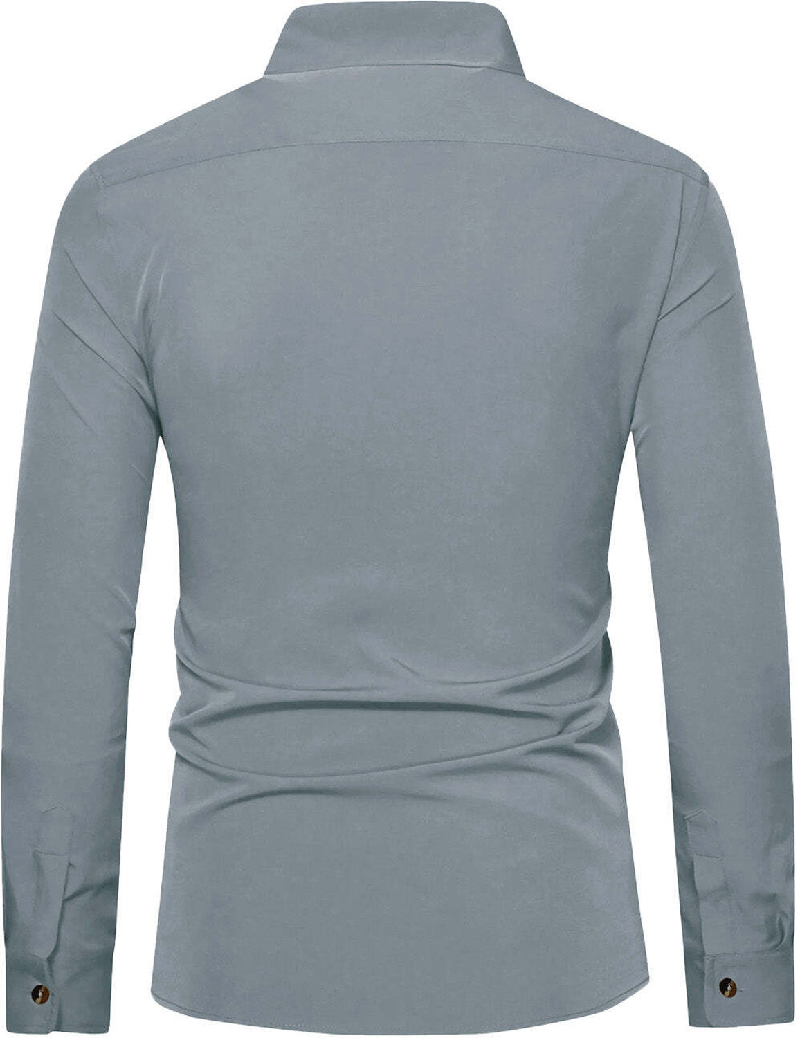 Image of BHUVIKOO Men Solid Casual Grey Shirt