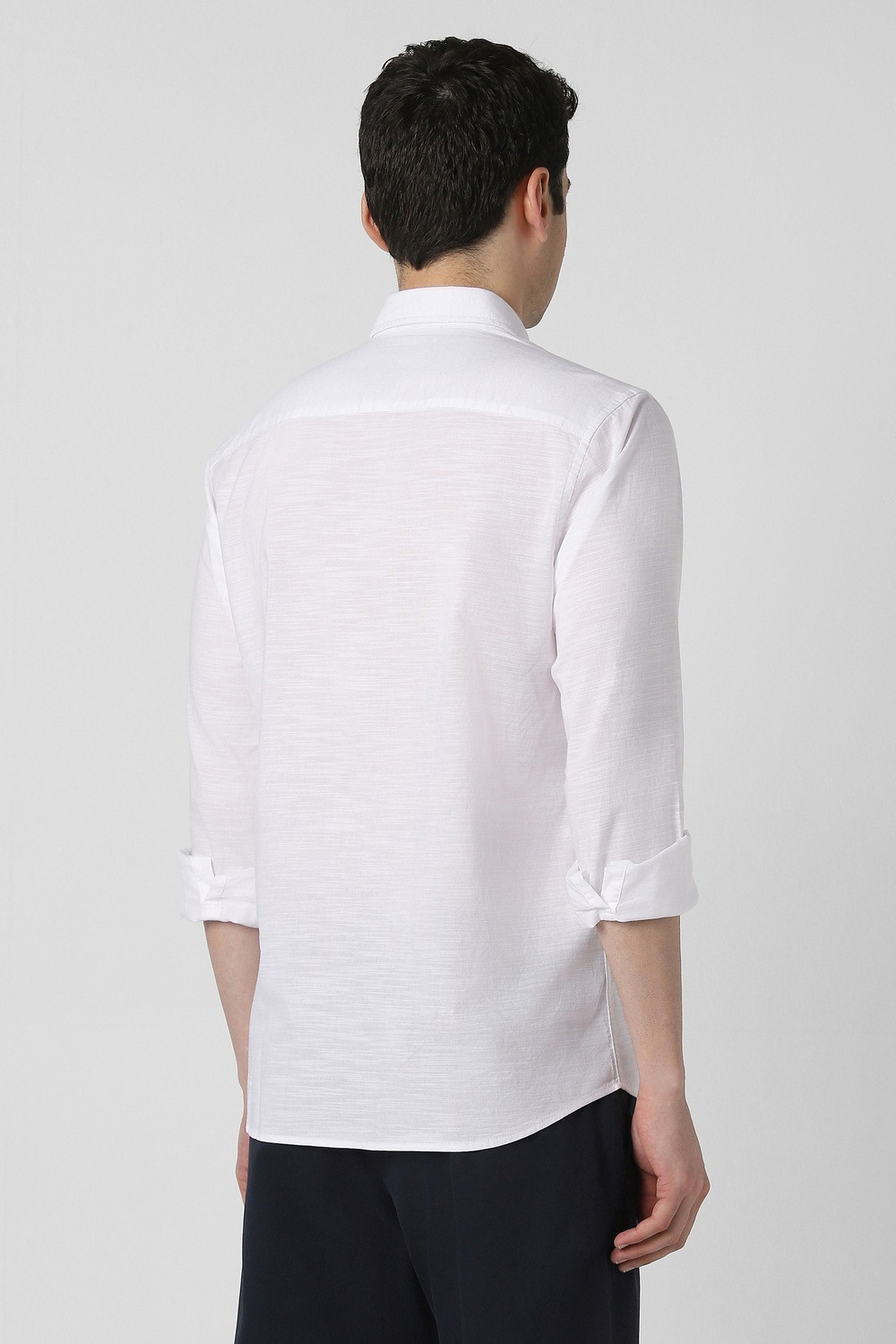 Image of PETER ENGLAND Men Solid Casual White Shirt