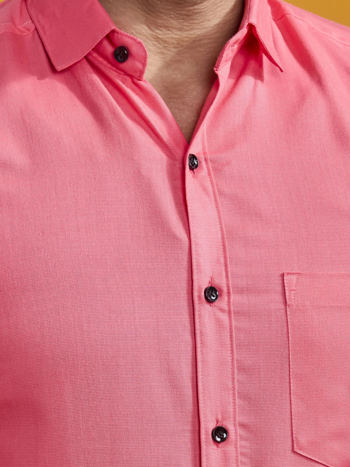 Image of STONEBERG Men Solid Formal Pink Shirt