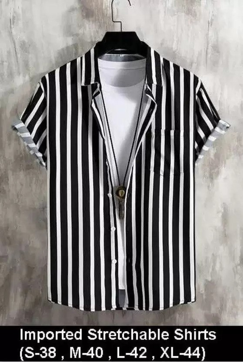 Image of PINAKPANI Men Striped Casual Black Shirt