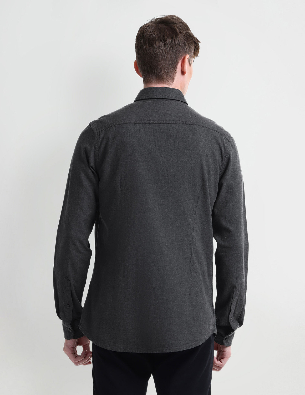 Image of U.S. POLO ASSN. Men Solid Casual Grey Shirt