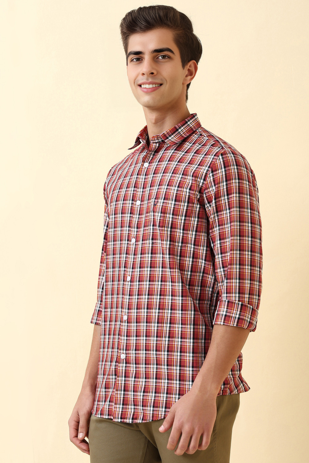 Image of Allen Solly Men Checkered Casual Multicolor Shirt