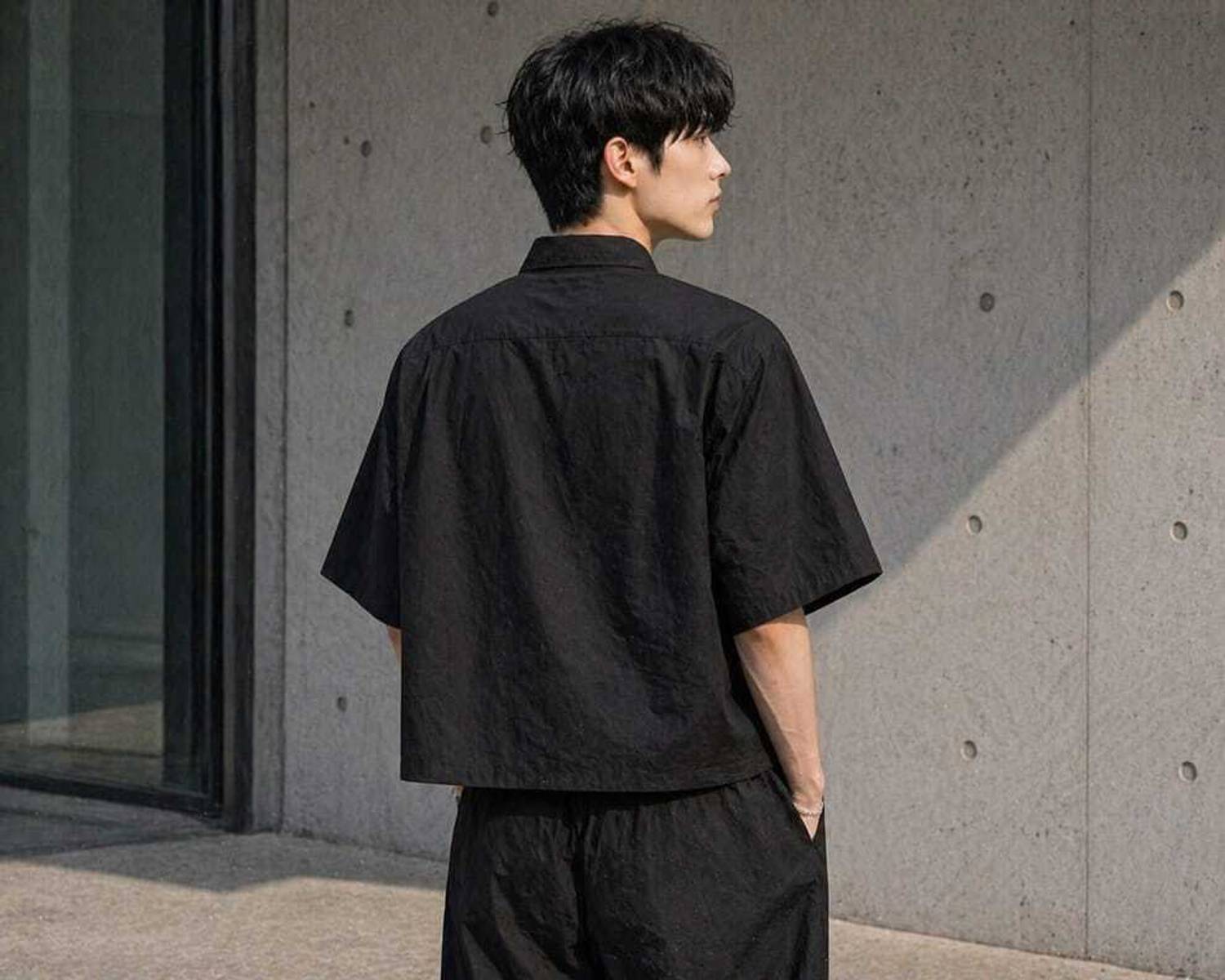 mercywear Men Solid Casual Black Shirt - Image 2