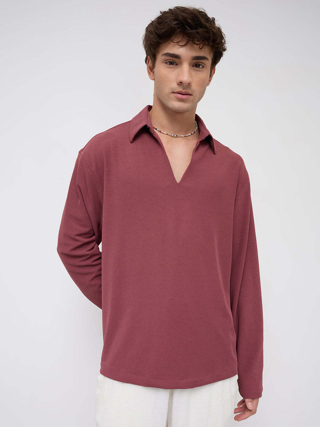 Image of VASTRADO Men Solid Casual Pink Shirt