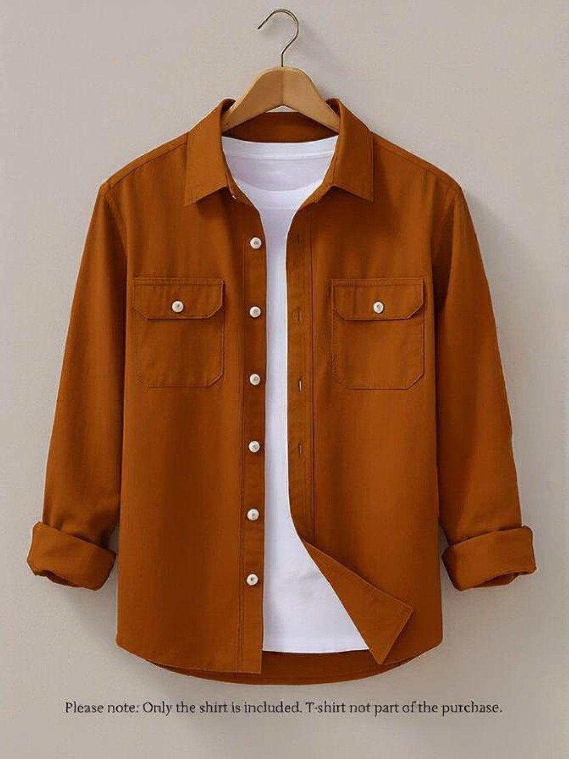 Image of MRNYB Men Solid Casual Brown Shirt