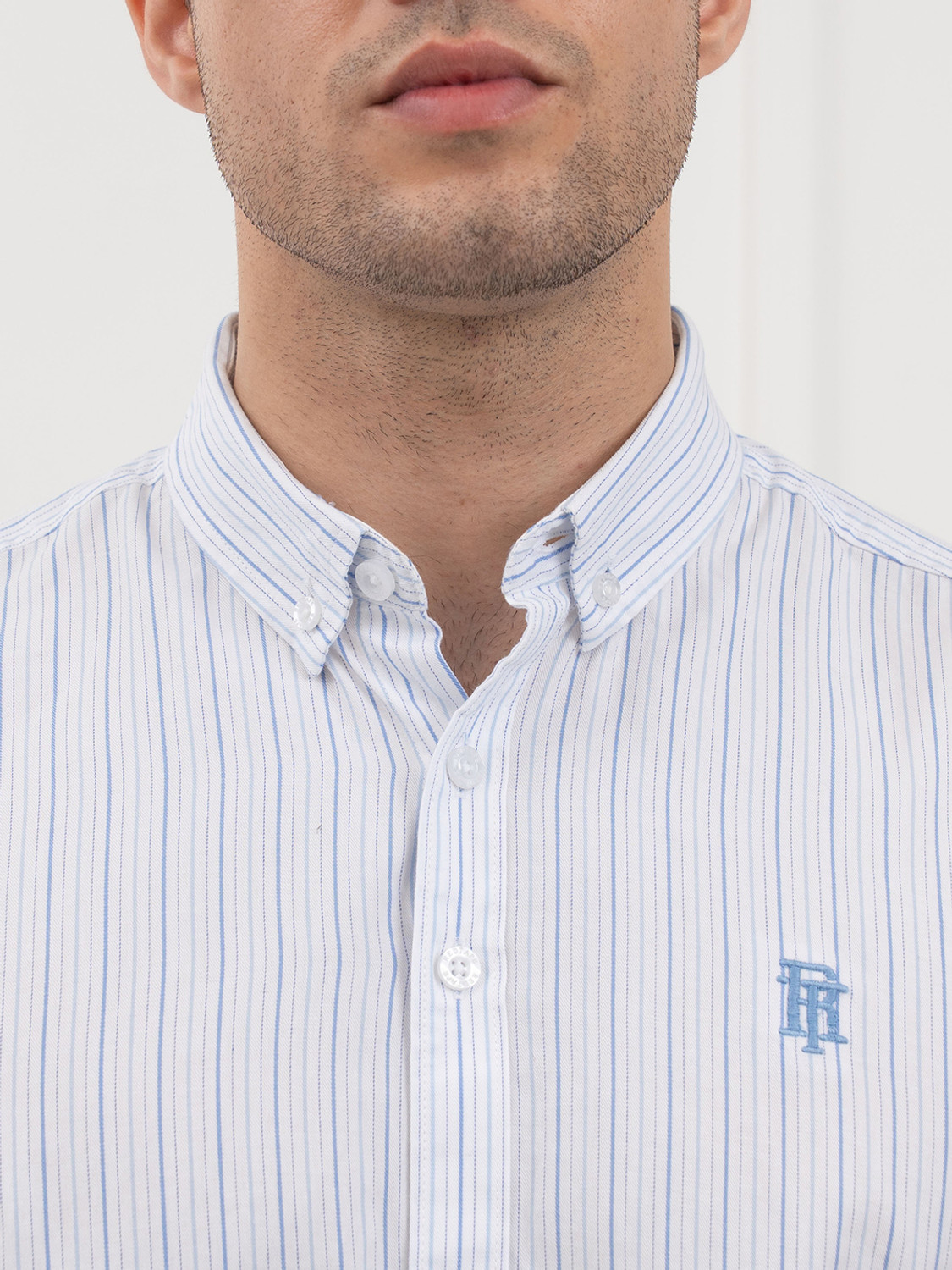 Image of RED TAPE Men Striped Casual Blue Shirt