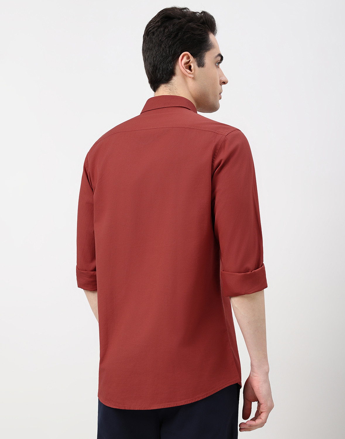 Image of PETER ENGLAND Men Solid Casual Red Shirt
