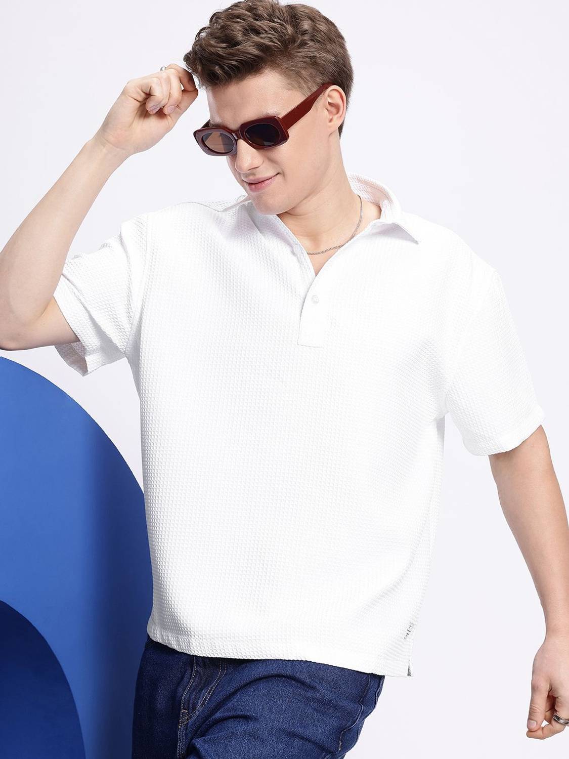 AEROPOSTALE Men Self Design Casual White Shirt