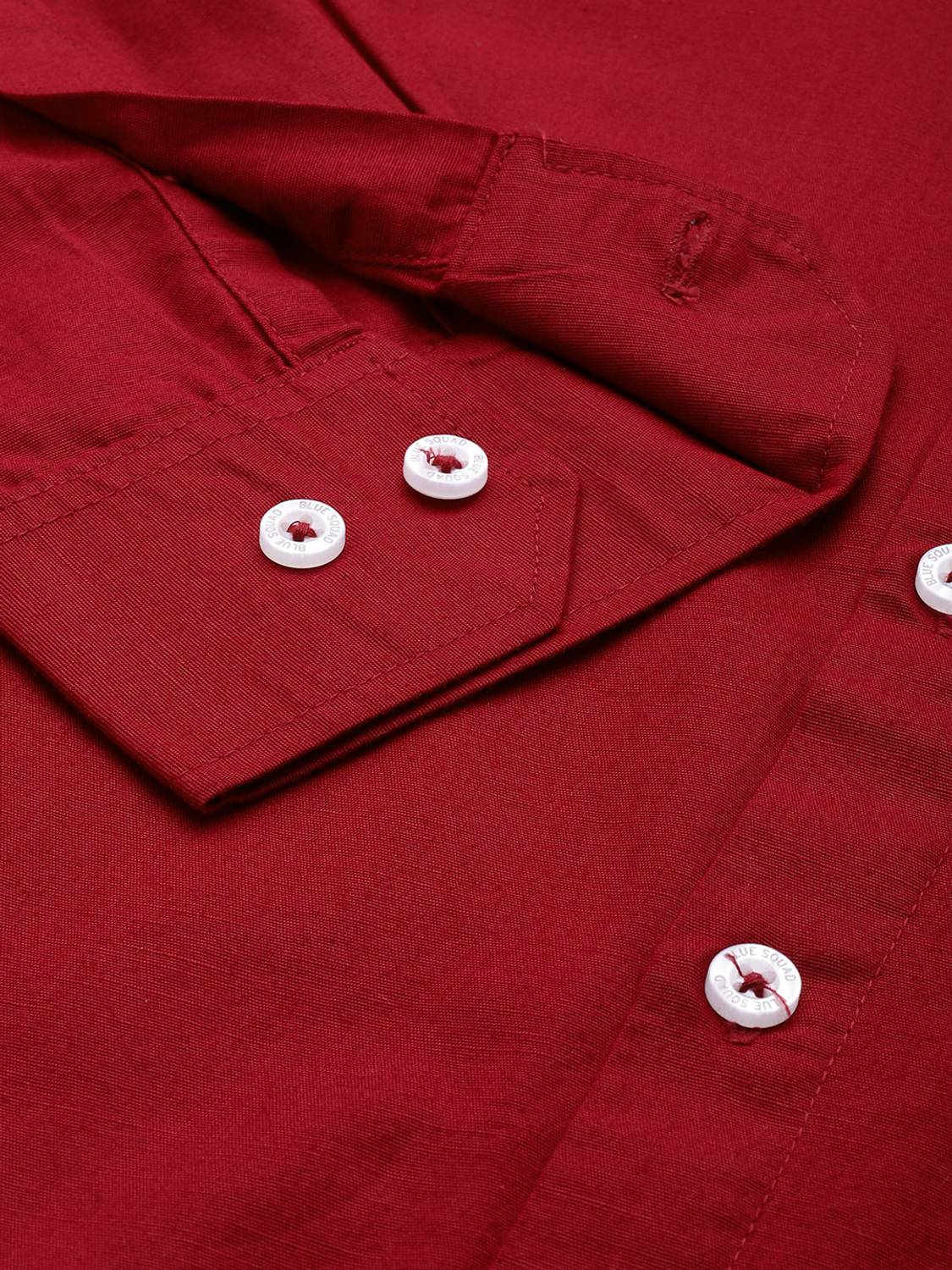 BLUE SQUAD Men Solid Casual Red Shirt - Image 5