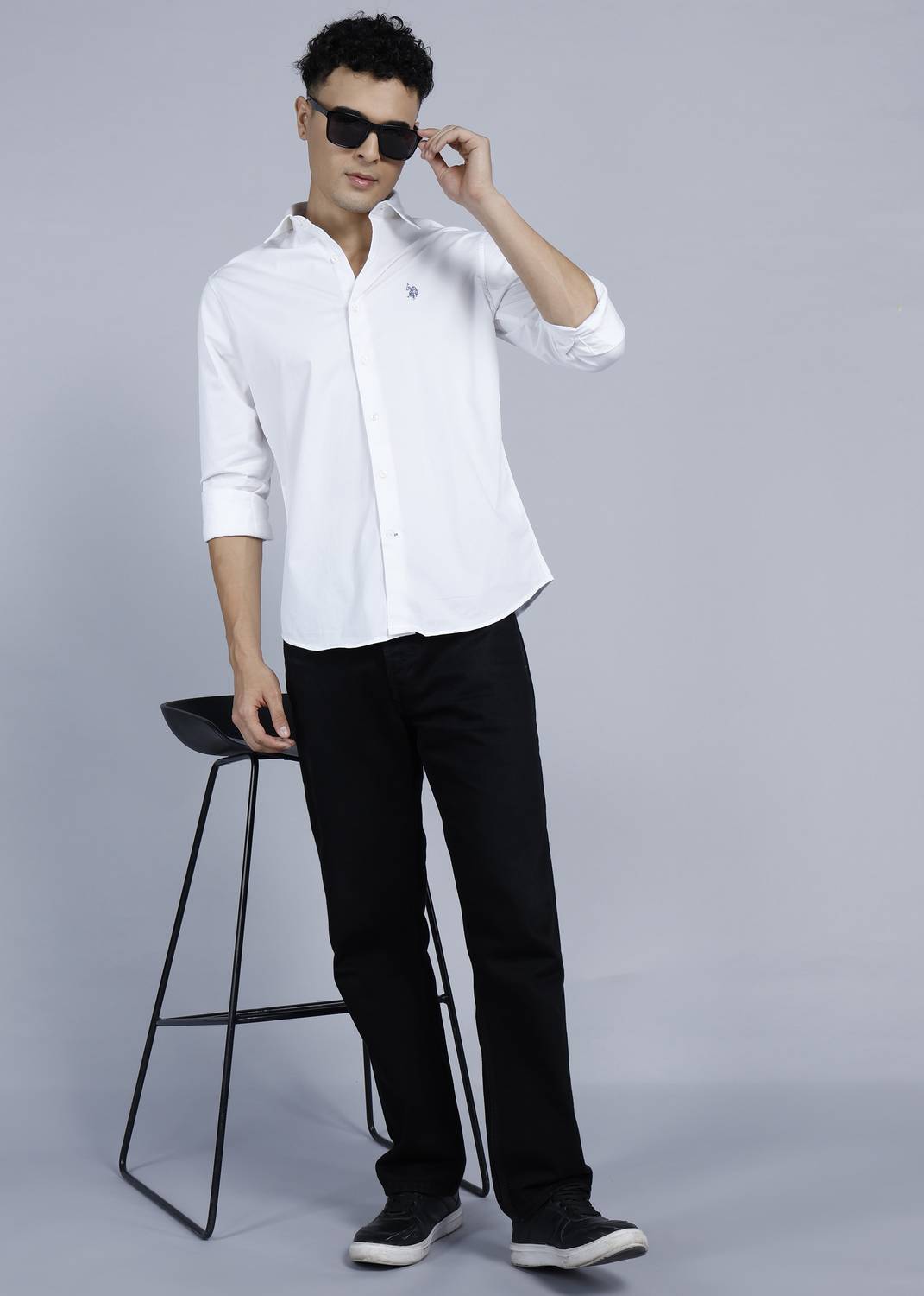 U.S. POLO ASSN. Men Solid Casual White Shirt - Image 2
