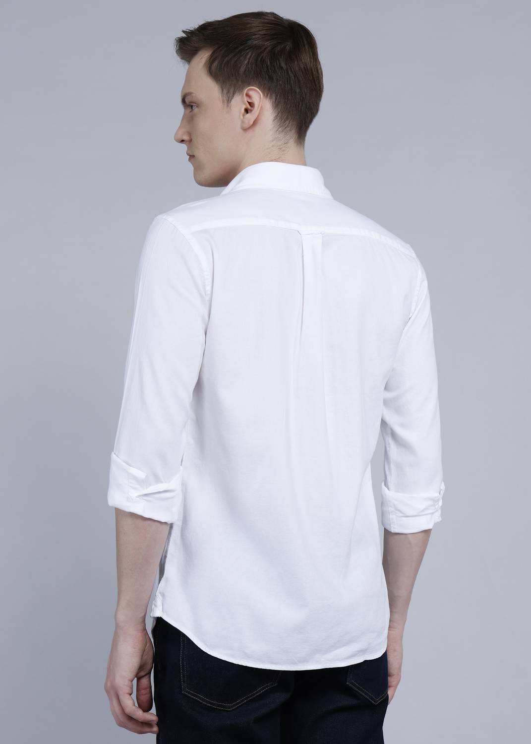 U.S. POLO ASSN. Men Solid Casual White Shirt - Image 4