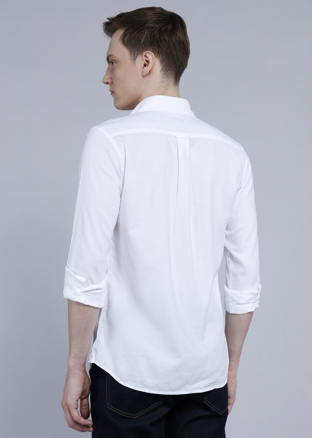 Image of U.S. POLO ASSN. Men Solid Casual White Shirt