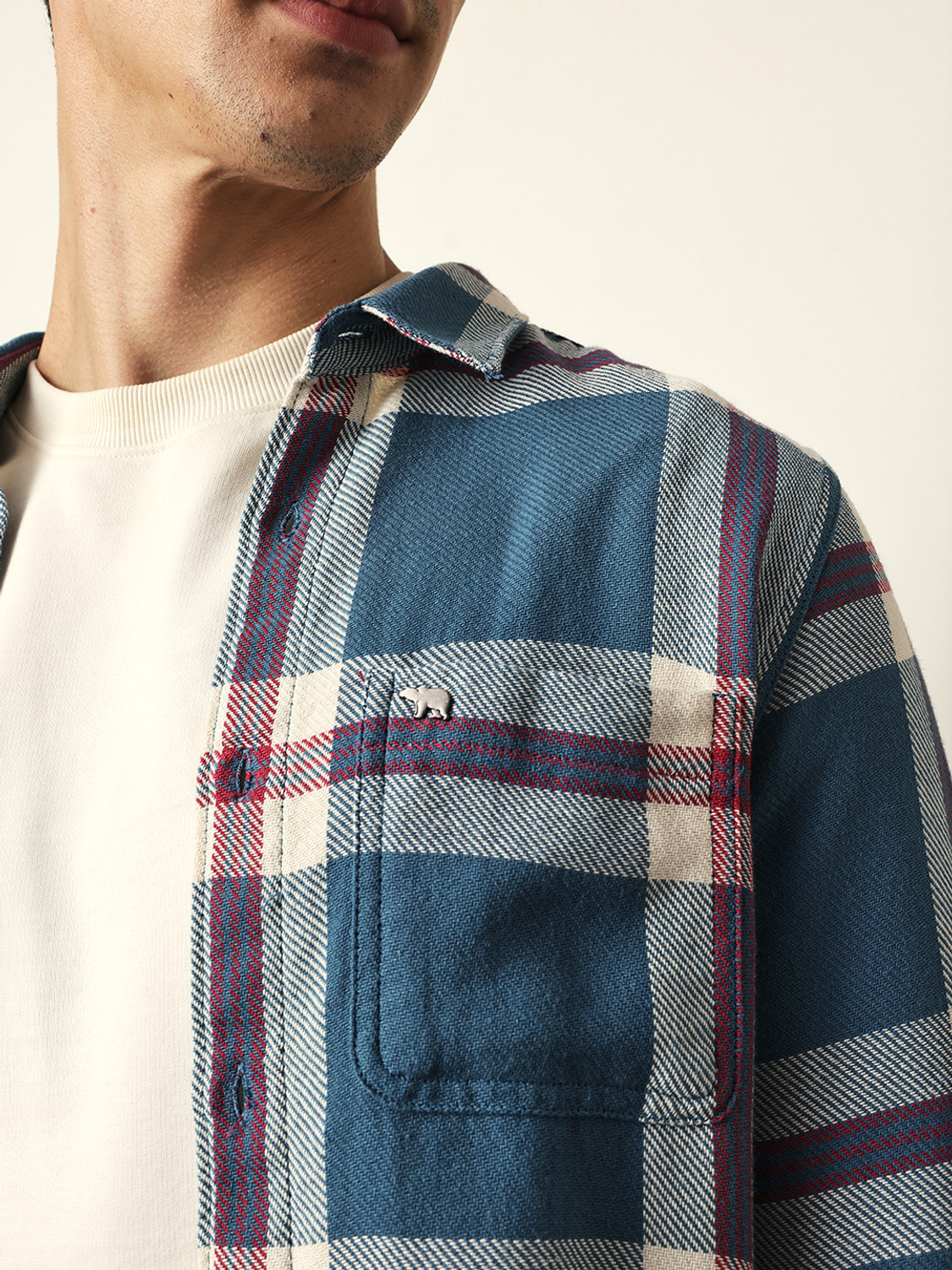 Image of THE BEAR HOUSE Men Checkered Casual Multicolor Shirt
