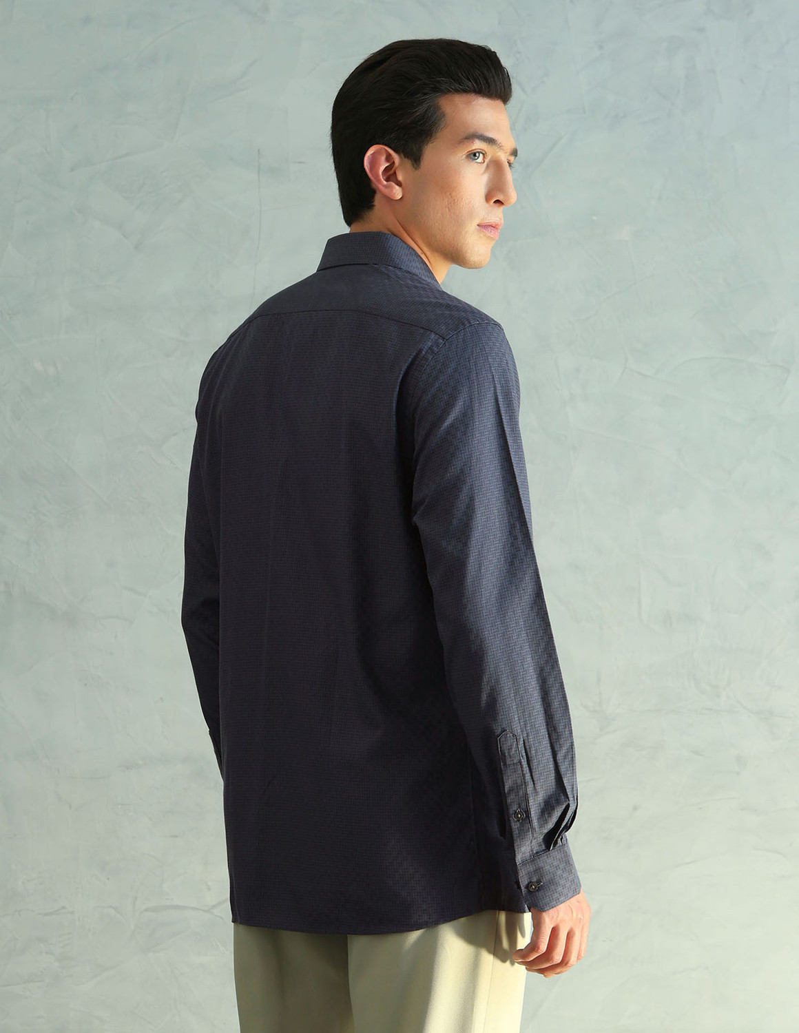 Image of ARROW Men Solid Formal Grey Shirt
