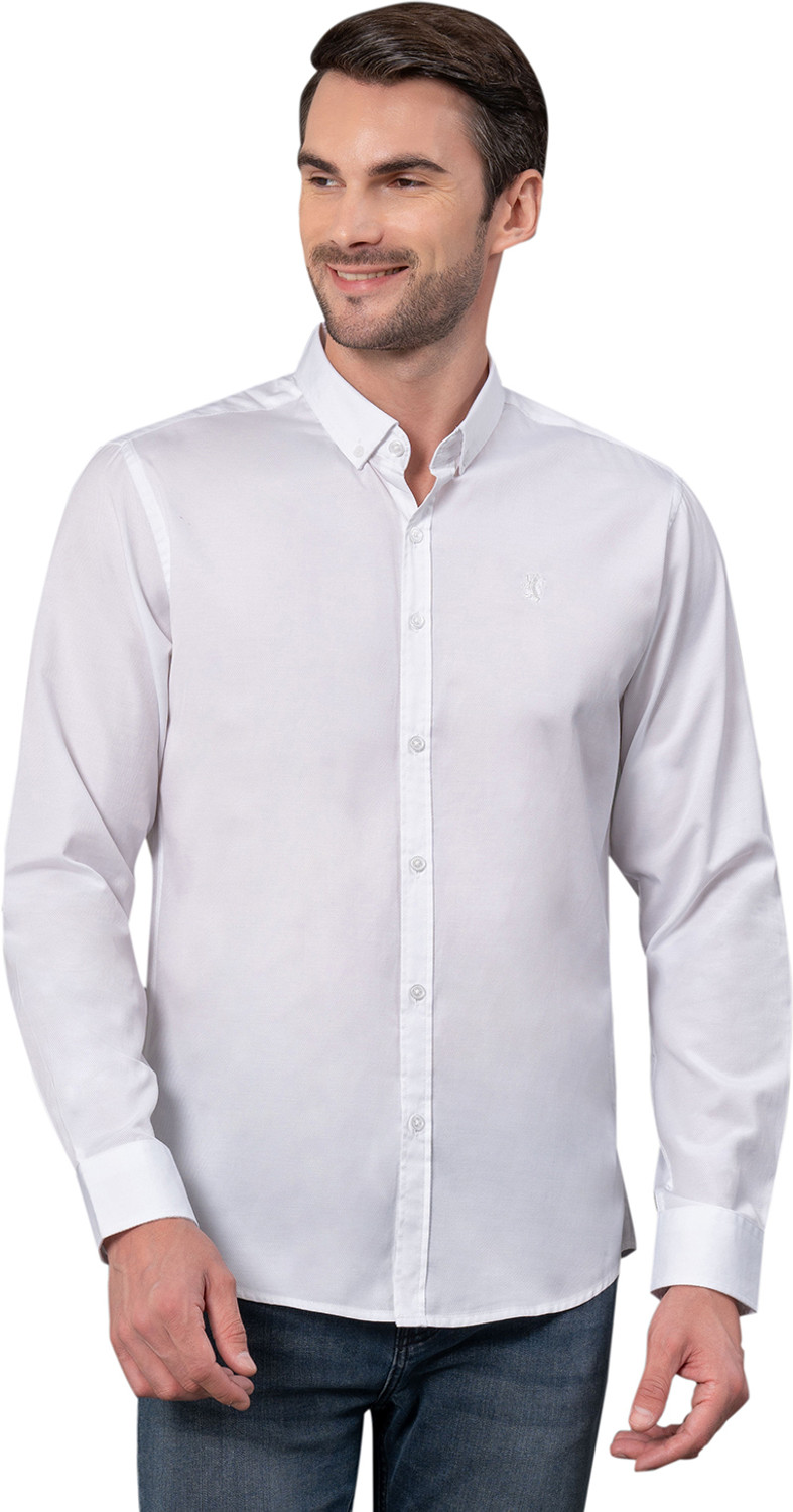 Image of RED TAPE Men Solid Casual White Shirt