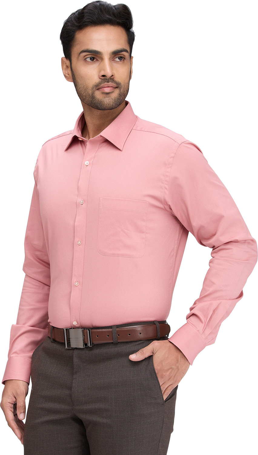 Image of Raymond Men Solid Formal Red Shirt