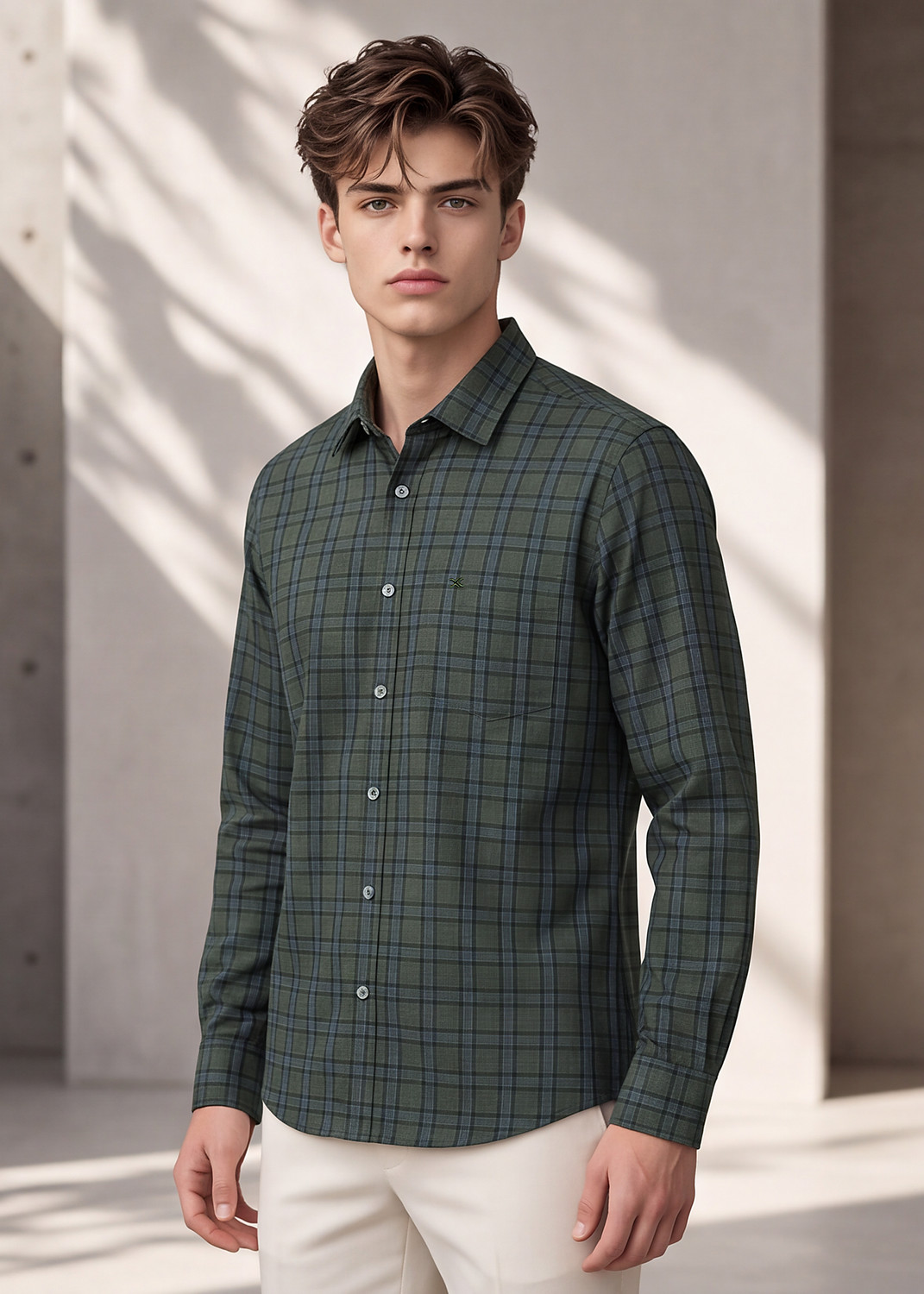 Image of KILLER Men Slim Fit Checkered Formal Shirt