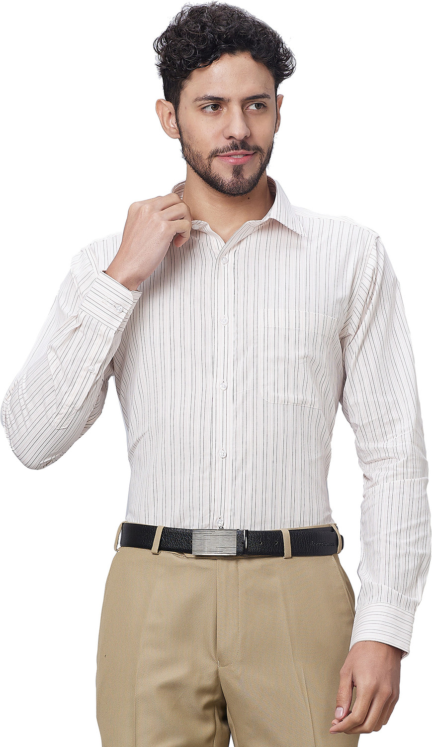 Image of Raymond Men Striped Formal Multicolor Shirt