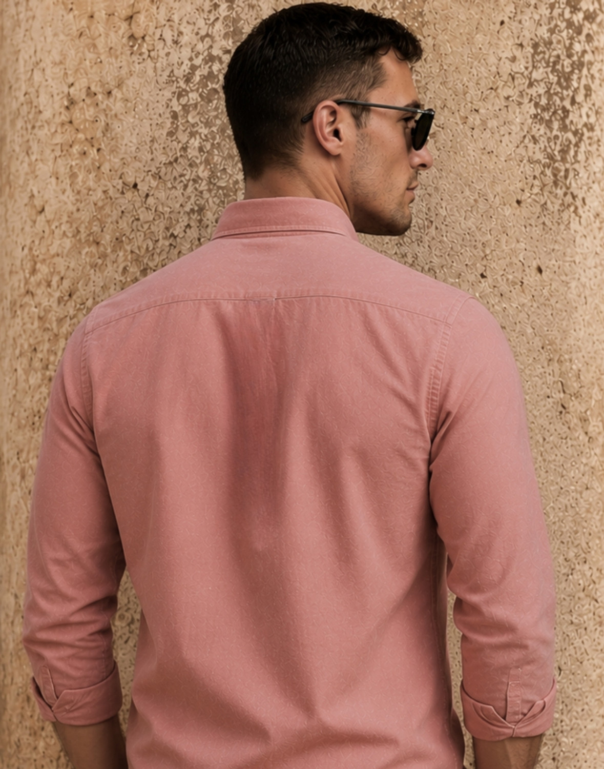 Image of LOUIS PHILIPPE Men Solid Casual Pink Shirt