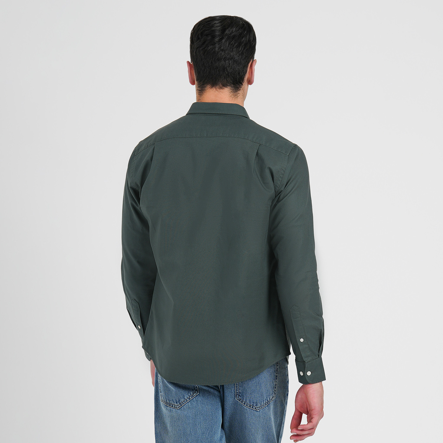 Image of RED TAPE Men Solid Casual Green Shirt