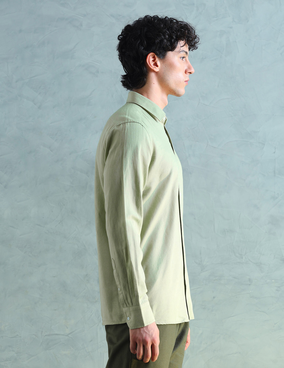 Image of Arrow Sport Men Solid Formal Green Shirt