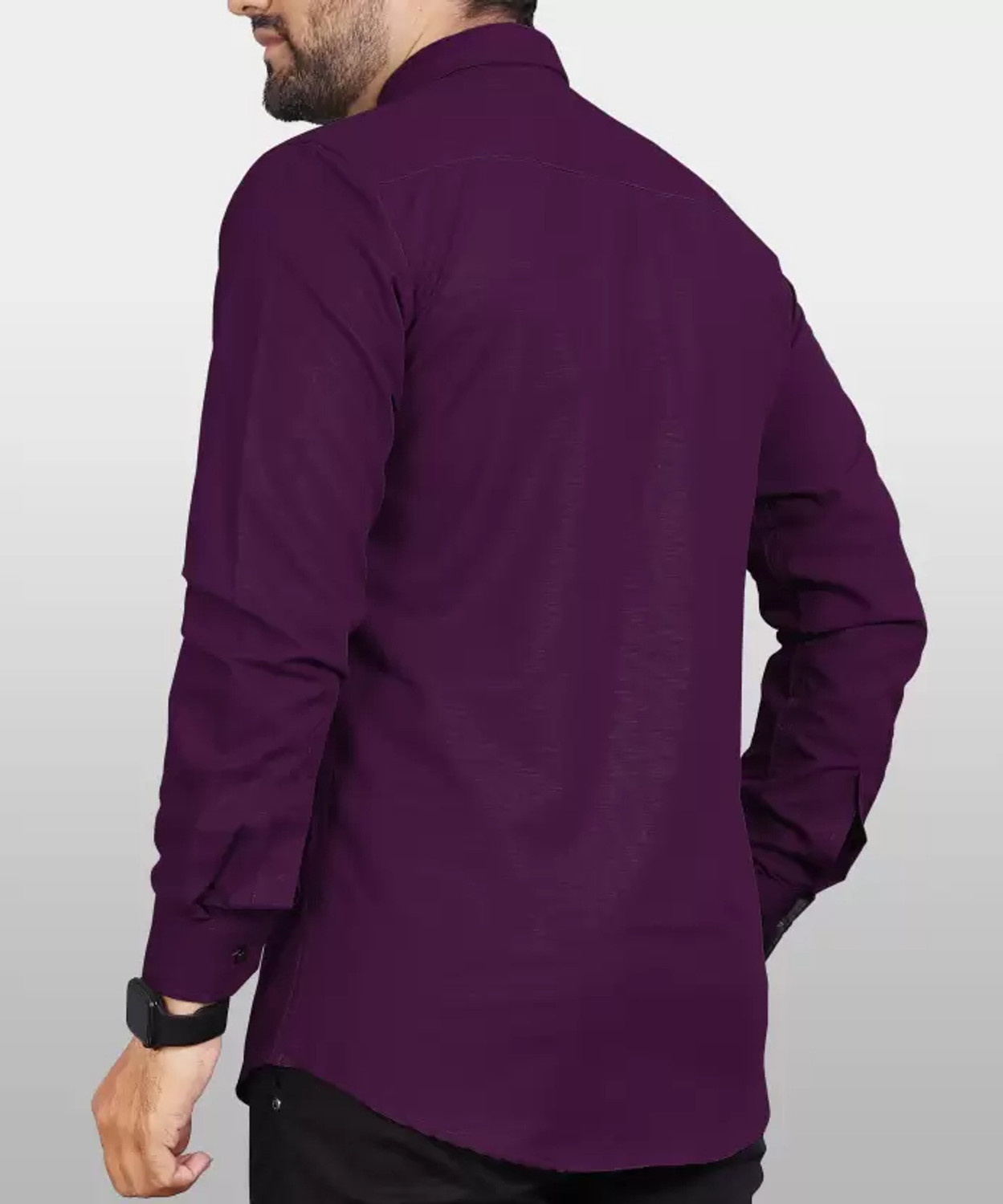 Image of dijitra fab Men Solid Casual Purple Shirt
