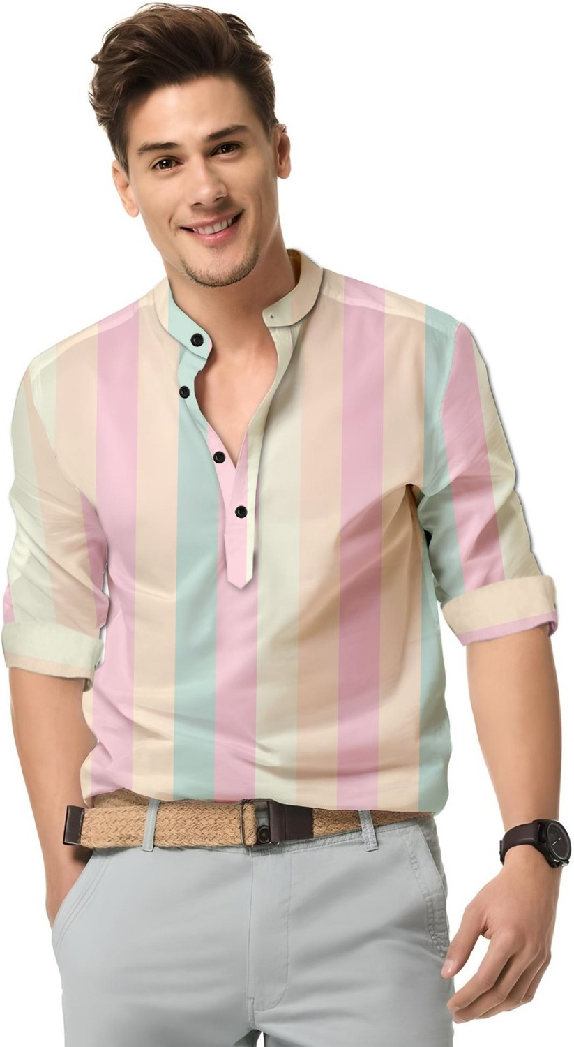 Image of ALVIN ENTERPRISE Men Colorblock Straight Kurta