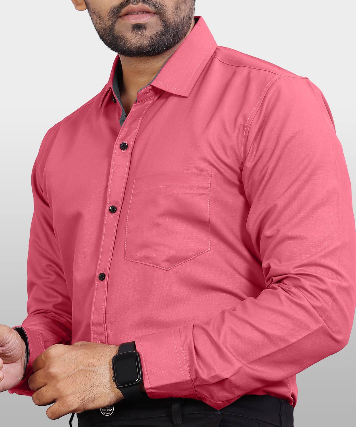 METRONAUT Men Regular Fit Solid Spread Collar Casual Shirt