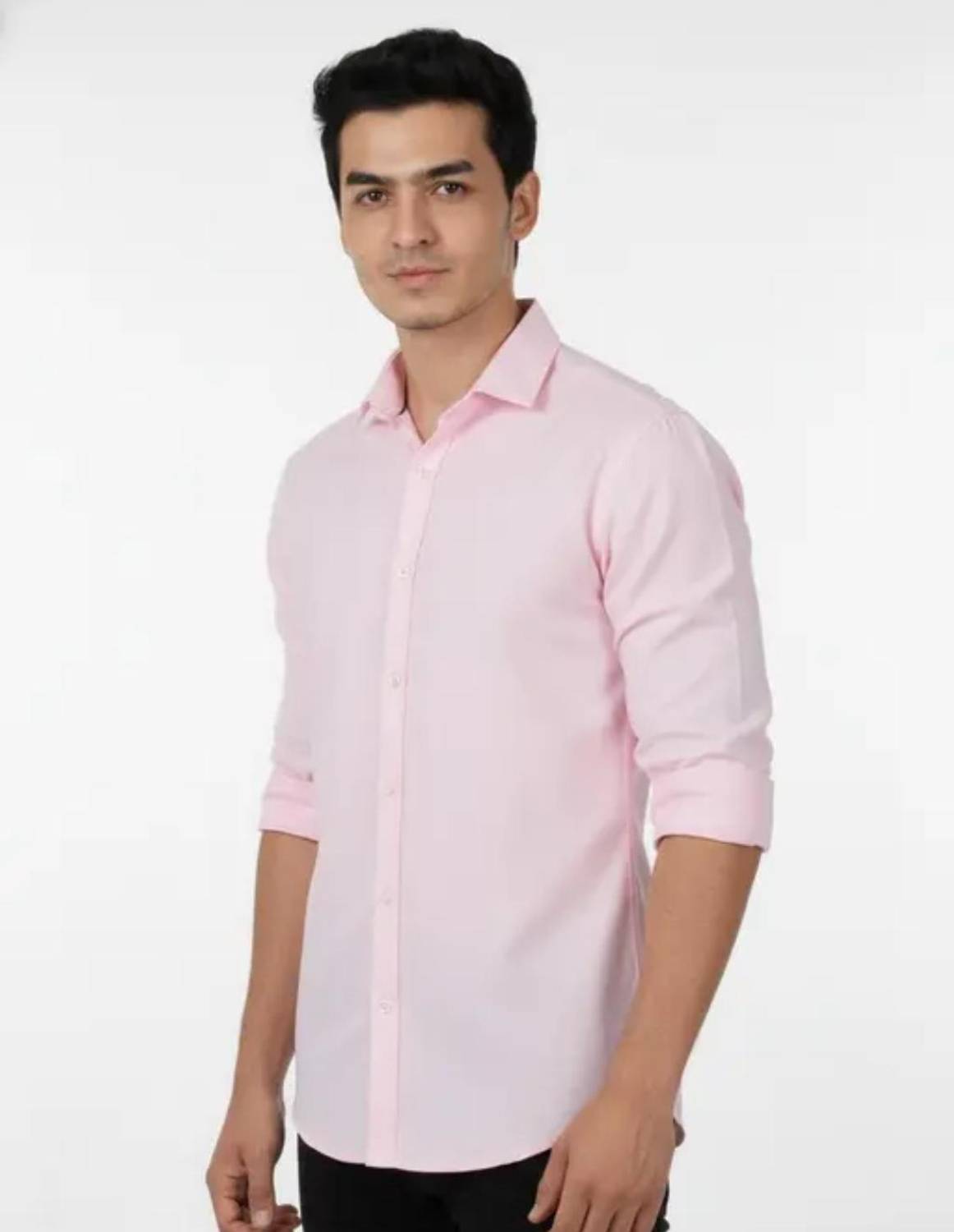 FATTY MOUSE Men Solid Casual Pink Shirt - Image 4