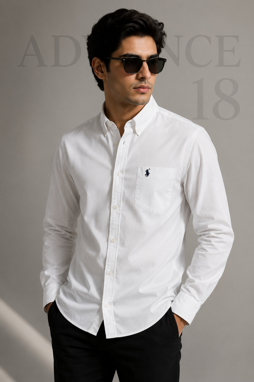Image of Advance18 Men Solid Casual White Shirt