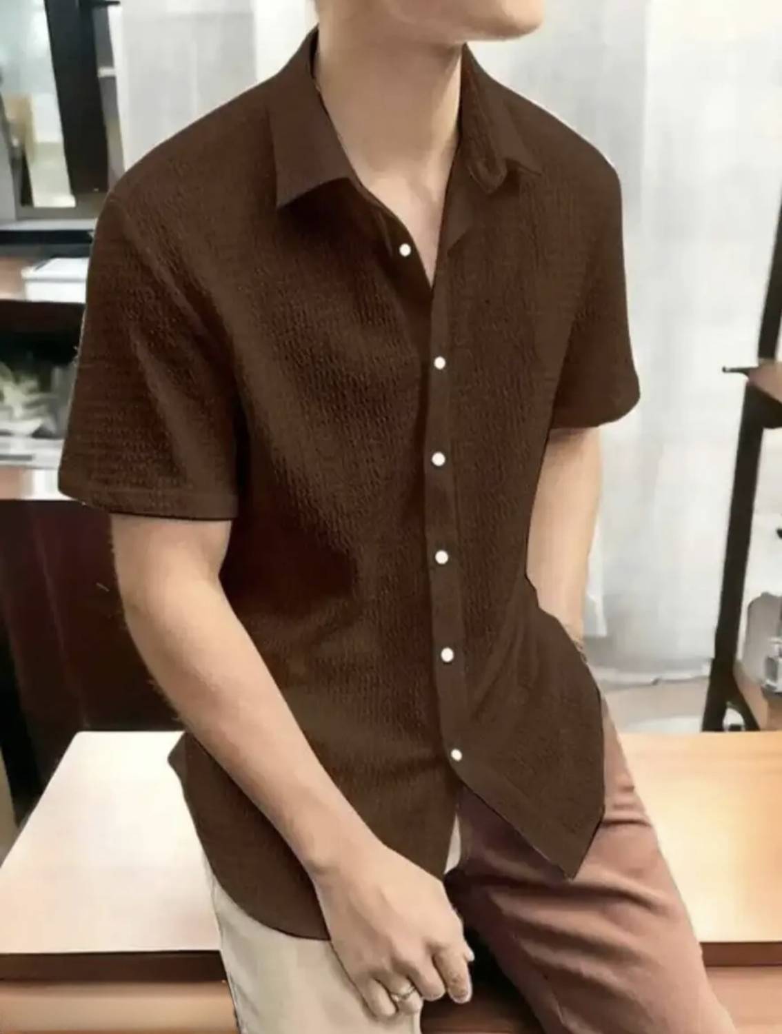 BlueMatrix Men Regular Fit Solid Spread Collar Casual Shirt