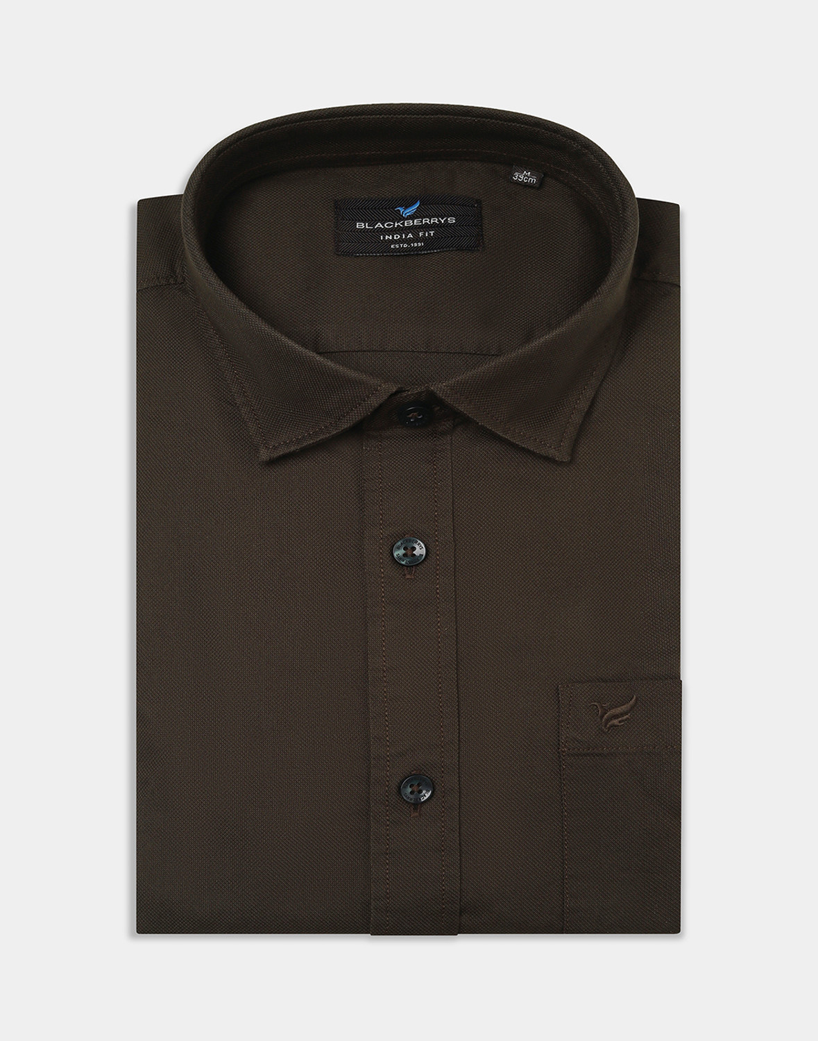 Image of Blackberrys Men Printed Casual Brown Shirt