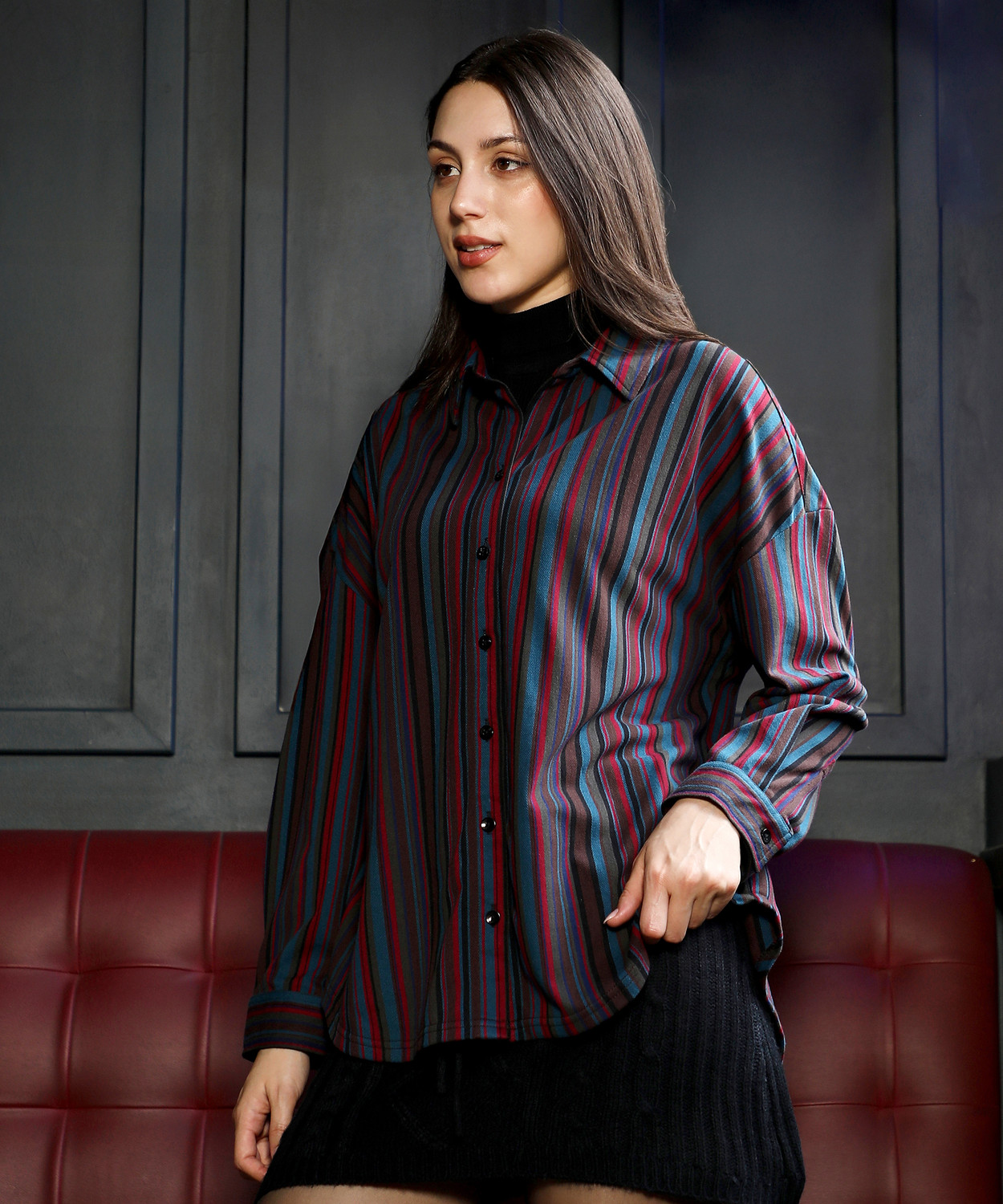 Image of PINACOLADA Women Striped Casual Multicolor Shirt