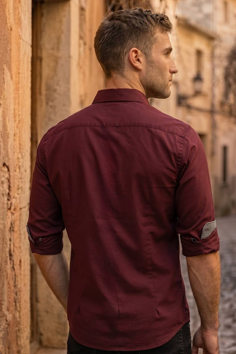Louis Philippe Men Maroon Shirt - Image 4