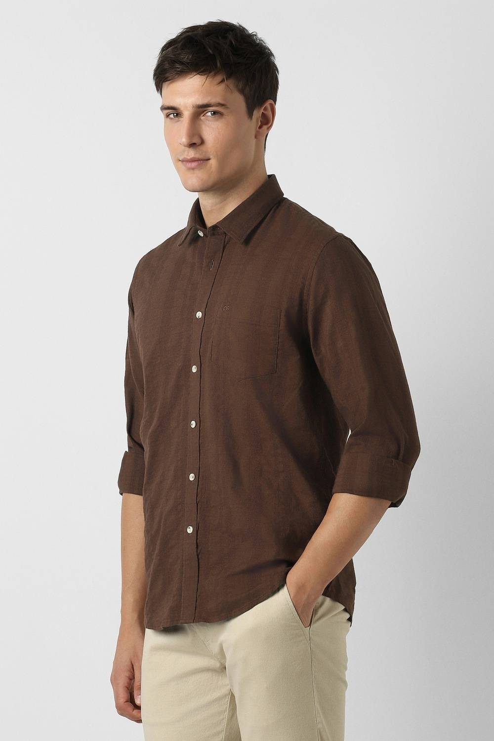 PETER ENGLAND Men Brown Casual Shirt - Image 4