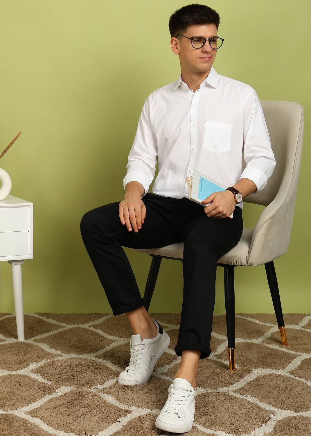 FUBAR Men Solid Formal White Shirt - Image 5