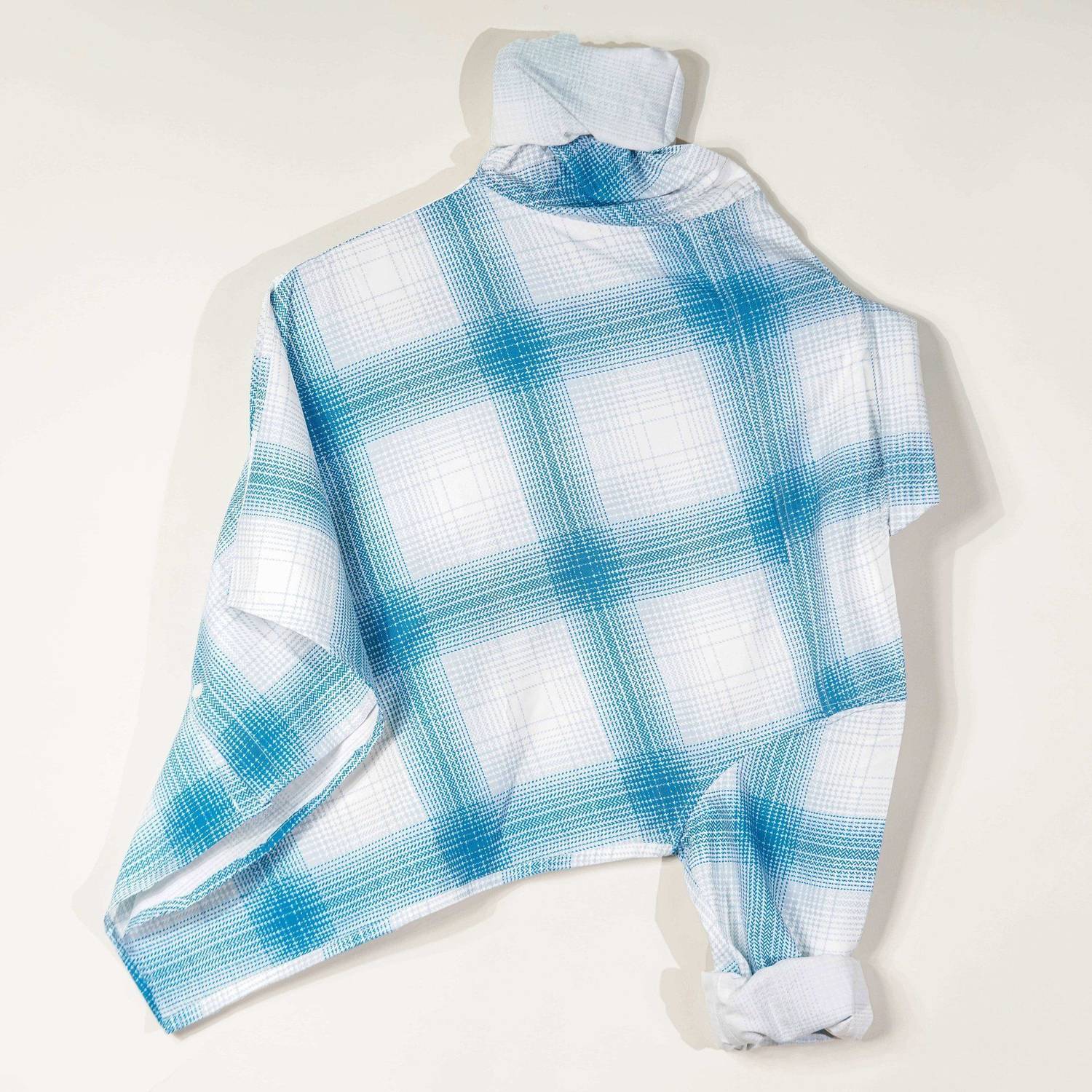USONA Men Checkered White Blue Shirt - Image 2