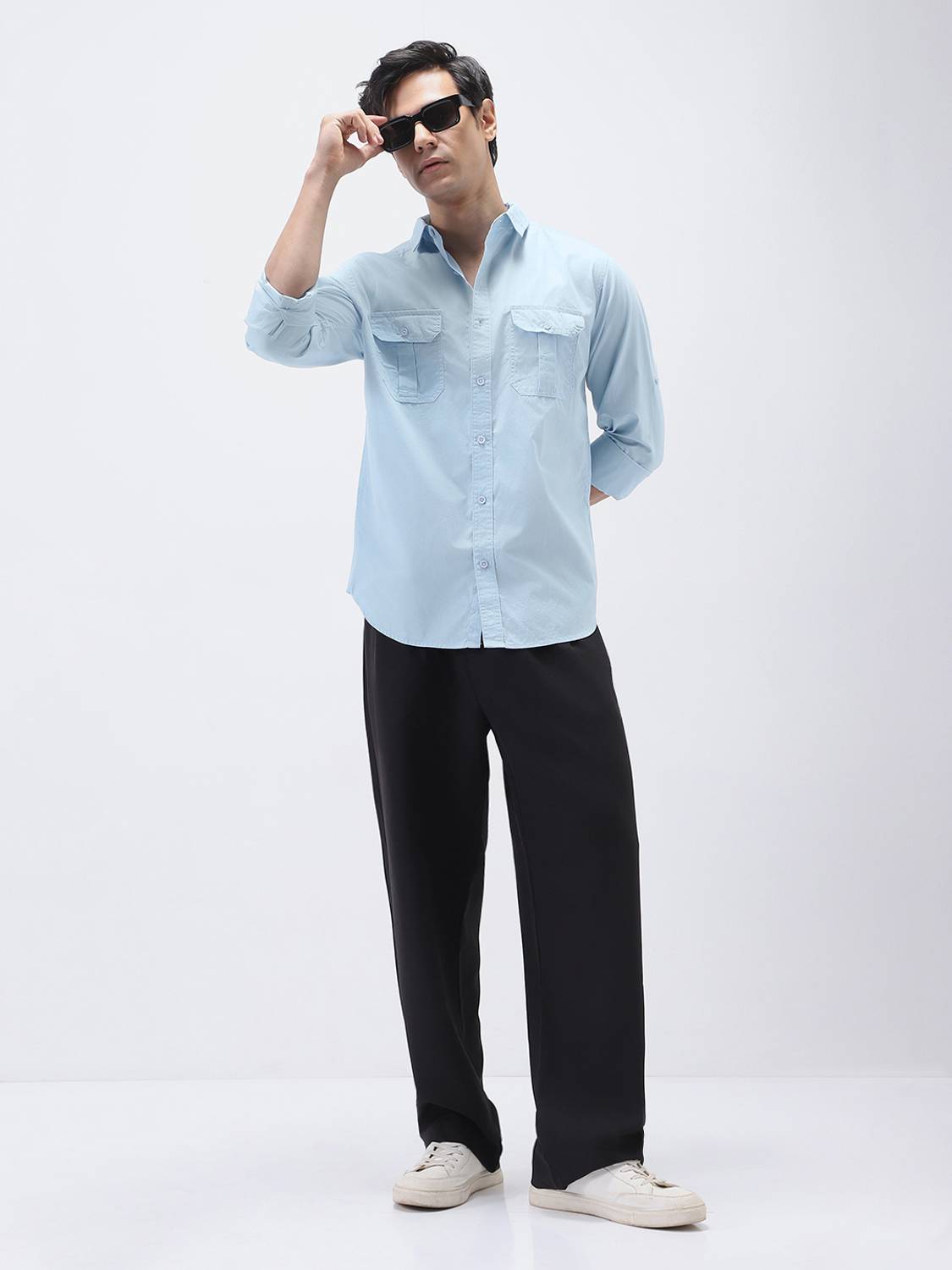 Urbano Fashion Men's Solid Spread Collar Casual Shirt - Image 5