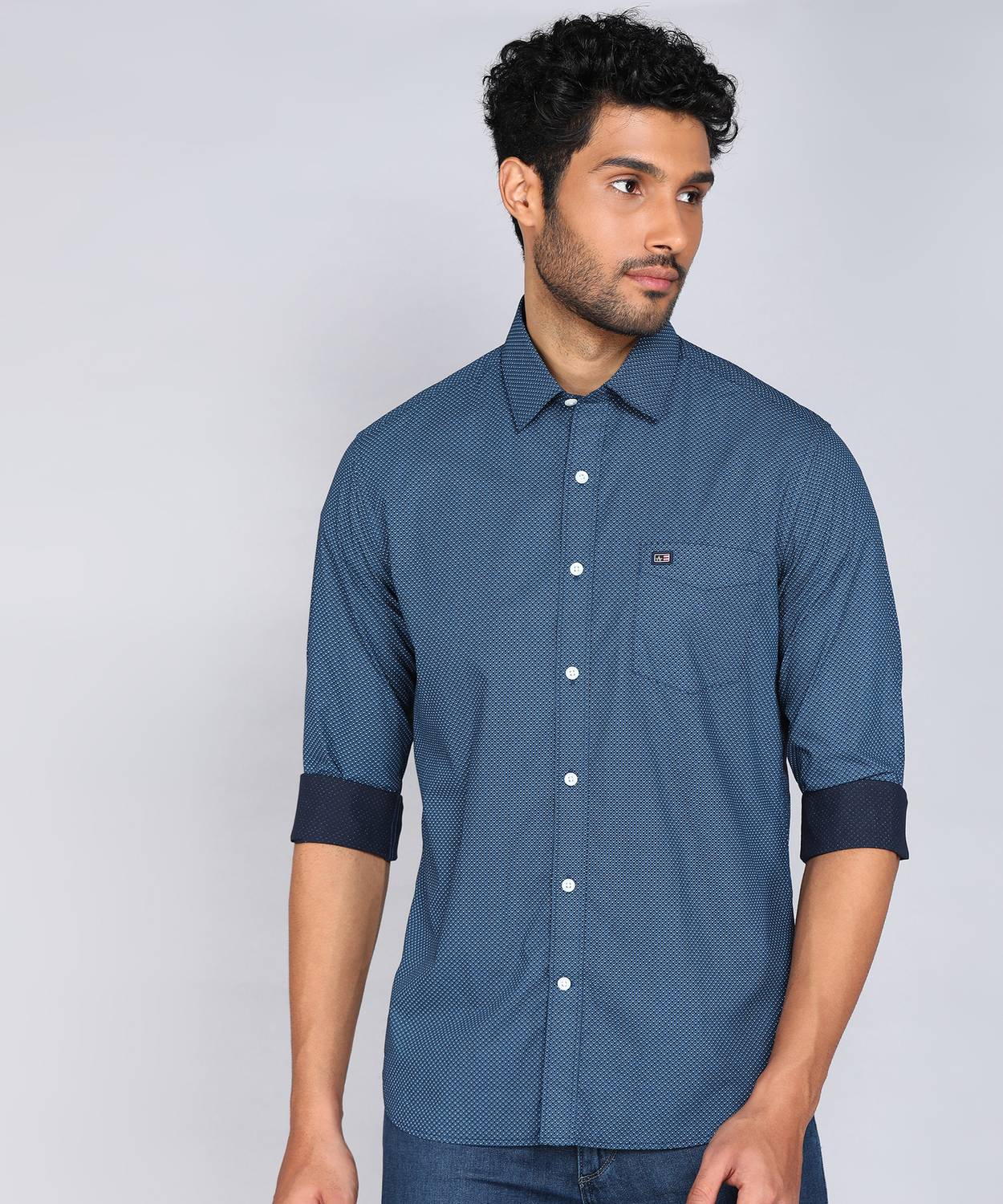 Arrow Sport Men Printed Casual Orange Shirt