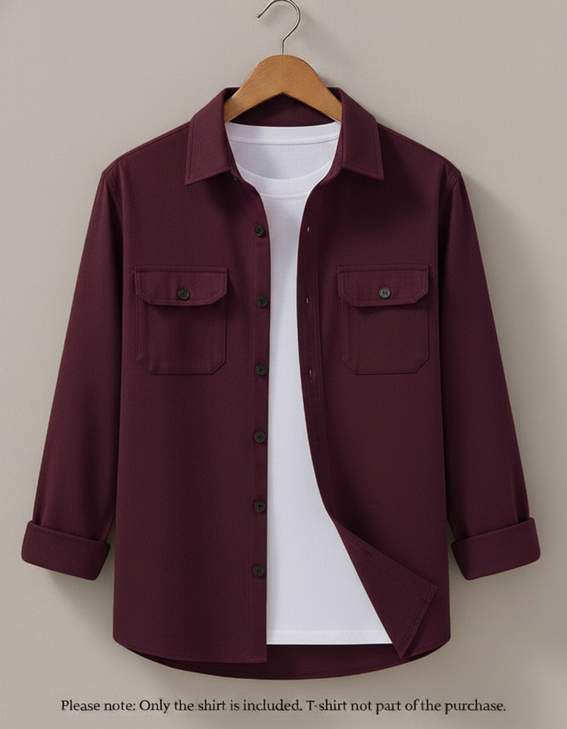 Image of Style Thief Men Solid Casual Purple Shirt