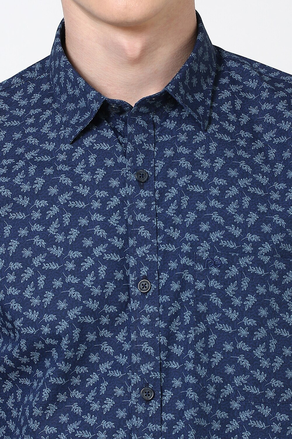 Image of PETER ENGLAND Men Printed Casual Blue Shirt